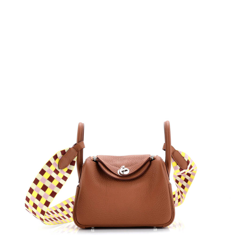 Hermes Mini Lindy Quadrille Bag Clemence with Canvas